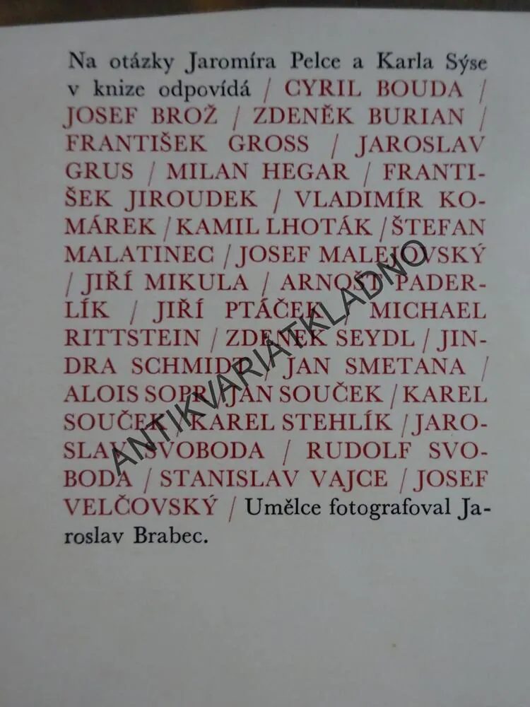 NÁVŠTEVY V ATELIÉRECH, JAROMÍR PELC, KAREL SÝS, **an