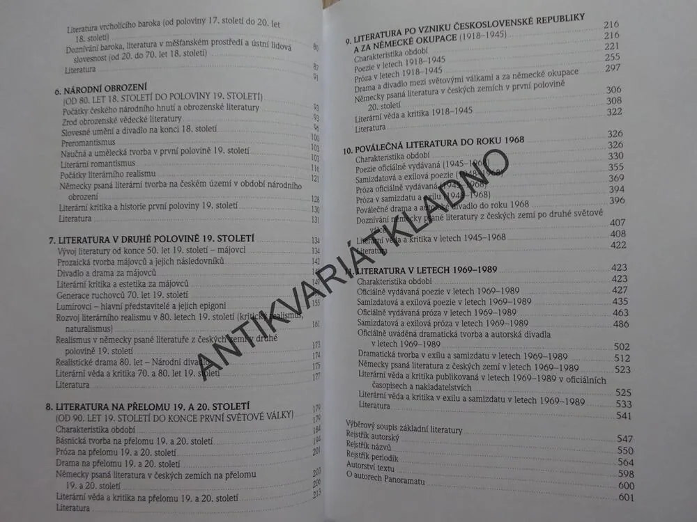 PANORAMA ČESKÉ LITERATURY (1), DO ROKU 1989, LUBOMÍR MACHALA A KOL.