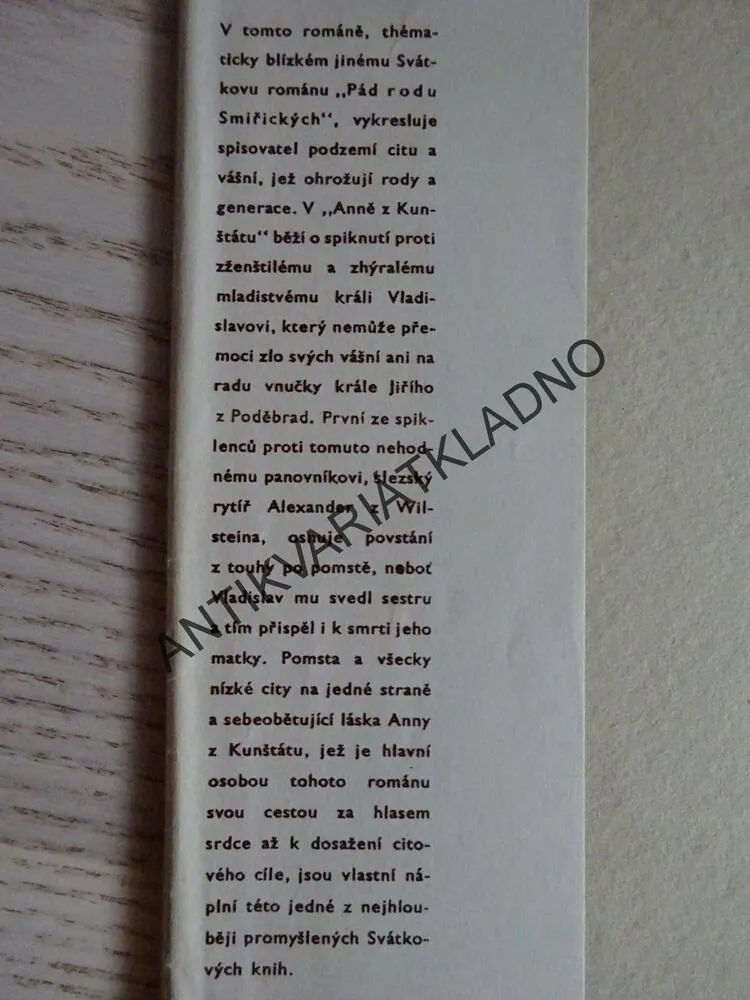 ANNA Z KUNŠTÁTU, JOSEF SVÁTEK, **an