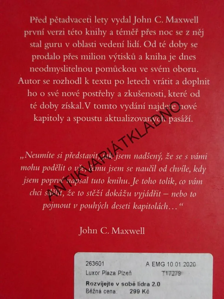 ROZVÍJEJTE V SOBĚ LÍDRA 2.0, JOHN C.MAXWELL, **an