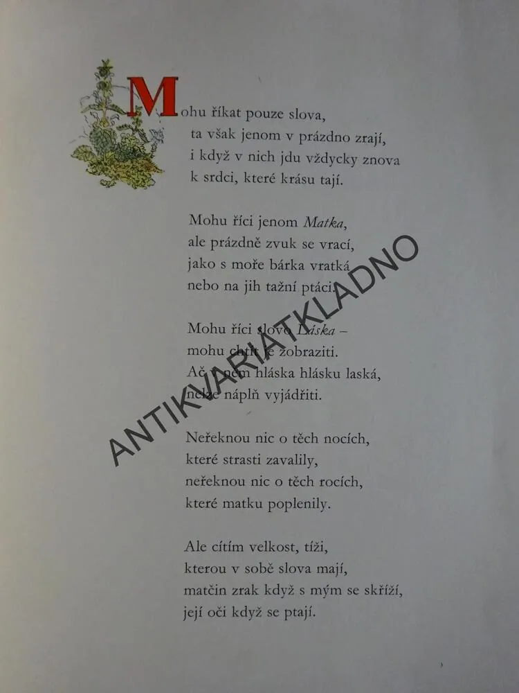 MÁMINA KYTIČKA, BOHUŠ FR. BENEŠ - AUTOGRAM