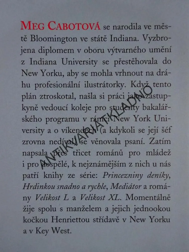 NA VELIKOSTI NEZÁLEŽÍ, MEG CABOTOVÁ, **an