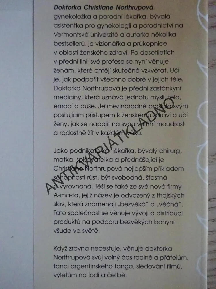 BOHYNĚ NESTÁRNOU, CHRISTIANE NORTHRUPOVÁ, **an