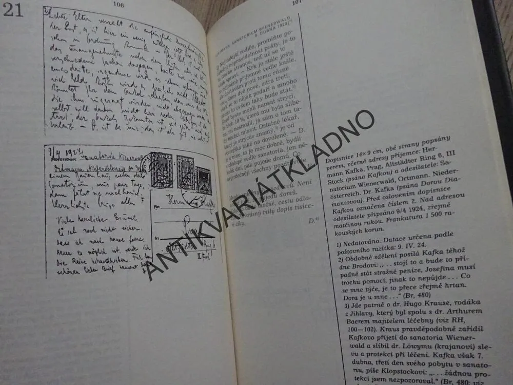 DOPISY RODIČŮM Z LET 1922/1924, FRANZ KAFKA, **an