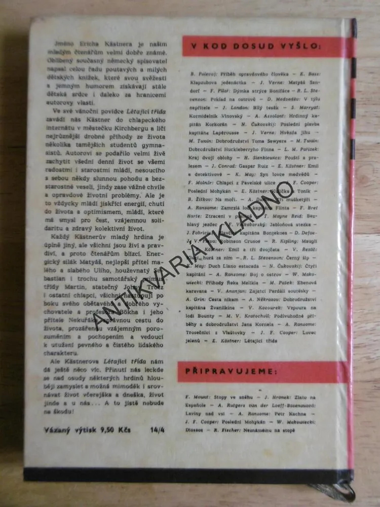 KOD 46 - LÉTAJÍCÍ TŘÍDA, ERICH KÄSTNER , **an