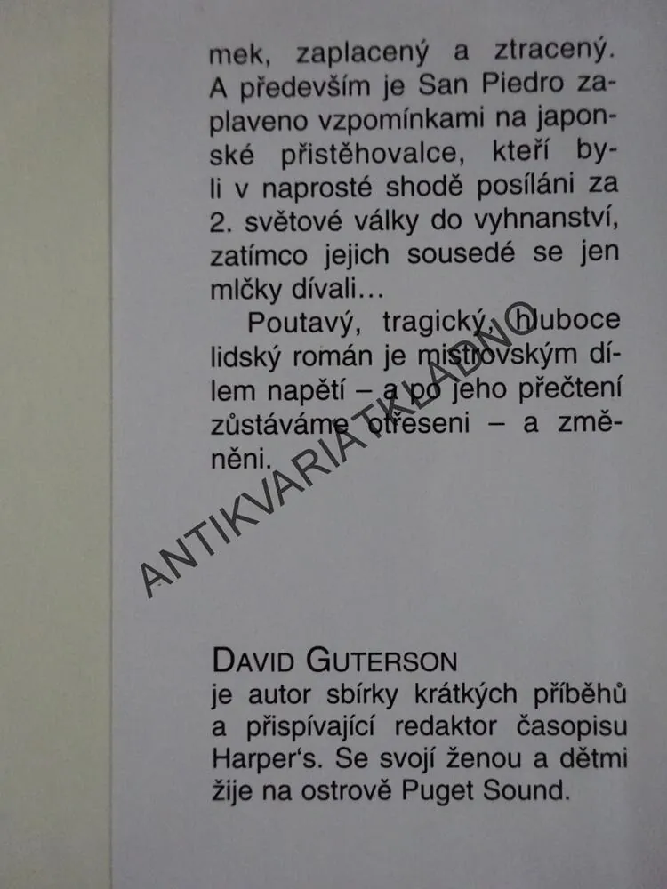 SNÍH PADÁ NA CEDRY, DAVID GUTERSON, **an