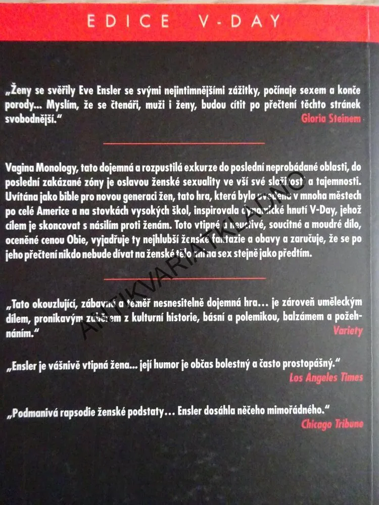VAGINA MONOLOGY, EVE ENSLER, **an