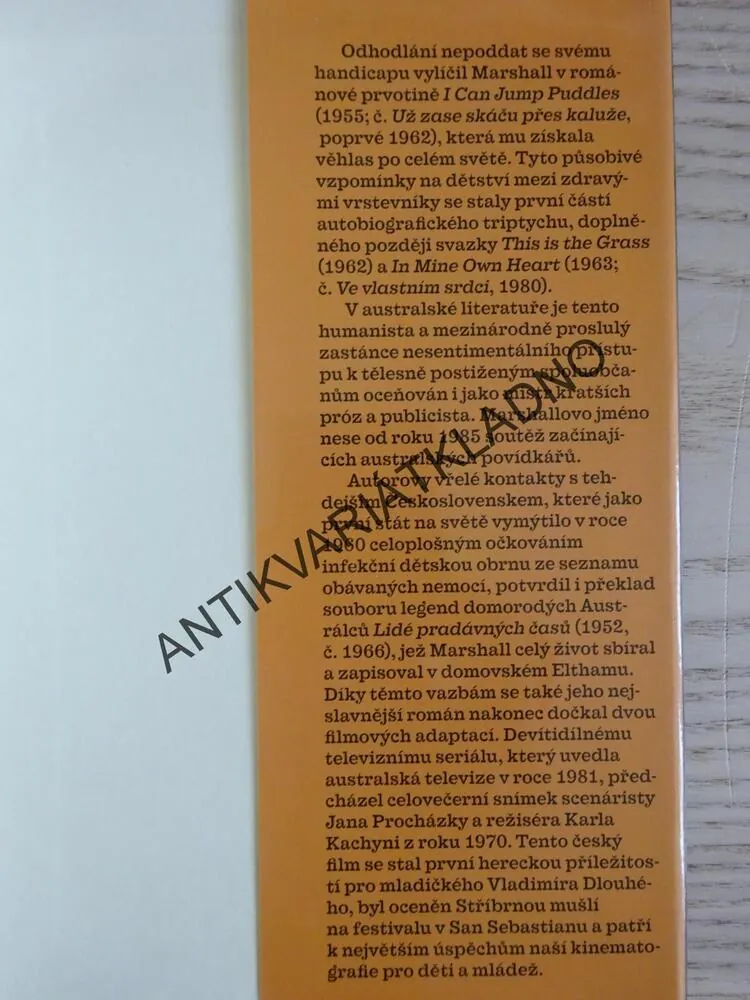 UŽ ZASE SKÁČU PŘES KALUŽE, ALAN MARSHALL, **an