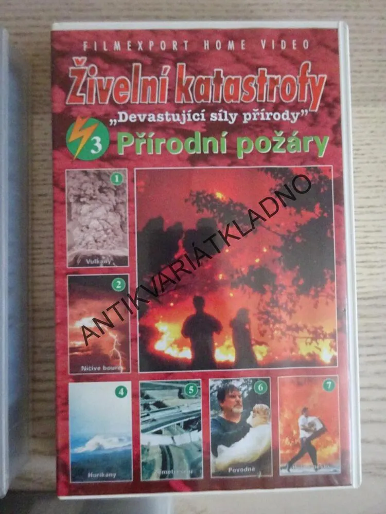 ŽIVELNÍ KATASTROFY, 1-5, VULKÁNY, BOUŘE, POŽÁRY, HURIKÁNY, ZEMĚTŘESENÍ, VHS