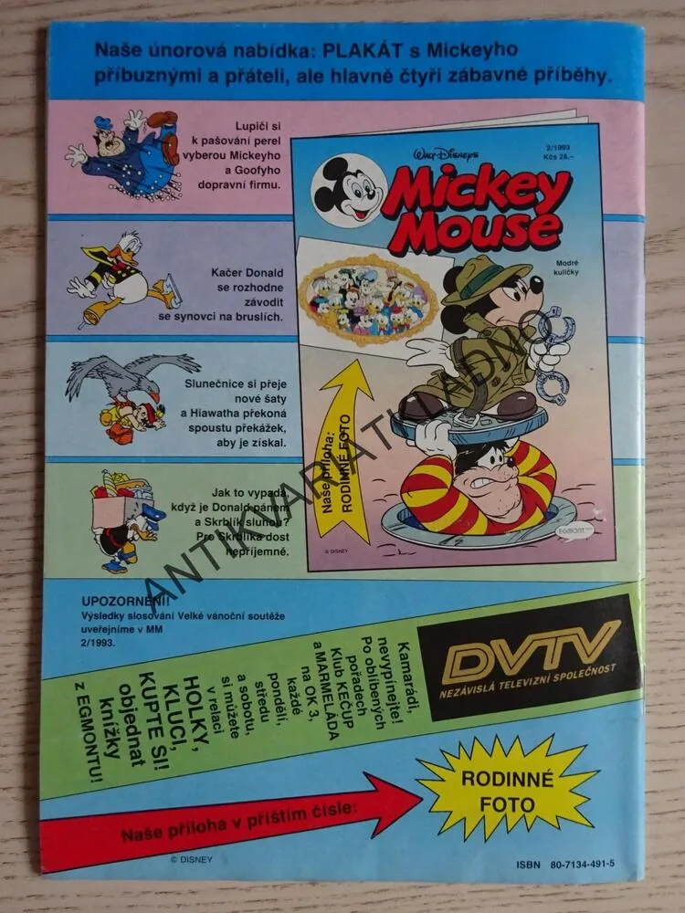 MICKEY MOUSE, KOMIKS, DISNEY, 1/1993