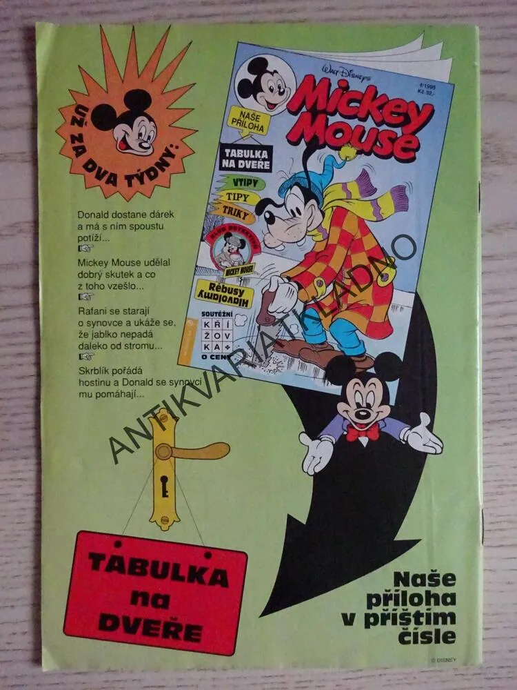 MICKEY MOUSE, KOMIKS, DISNEY, 3/1995
