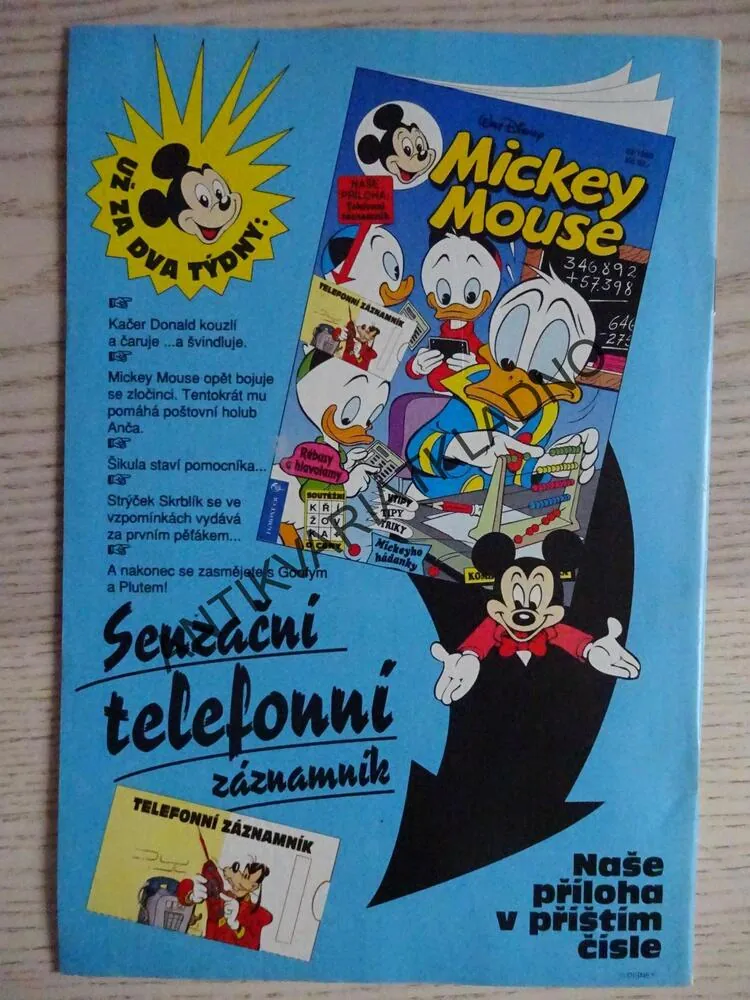 MICKEY MOUSE, KOMIKS, DISNEY, 21/1995, stav a 1 !! včetně přílohy