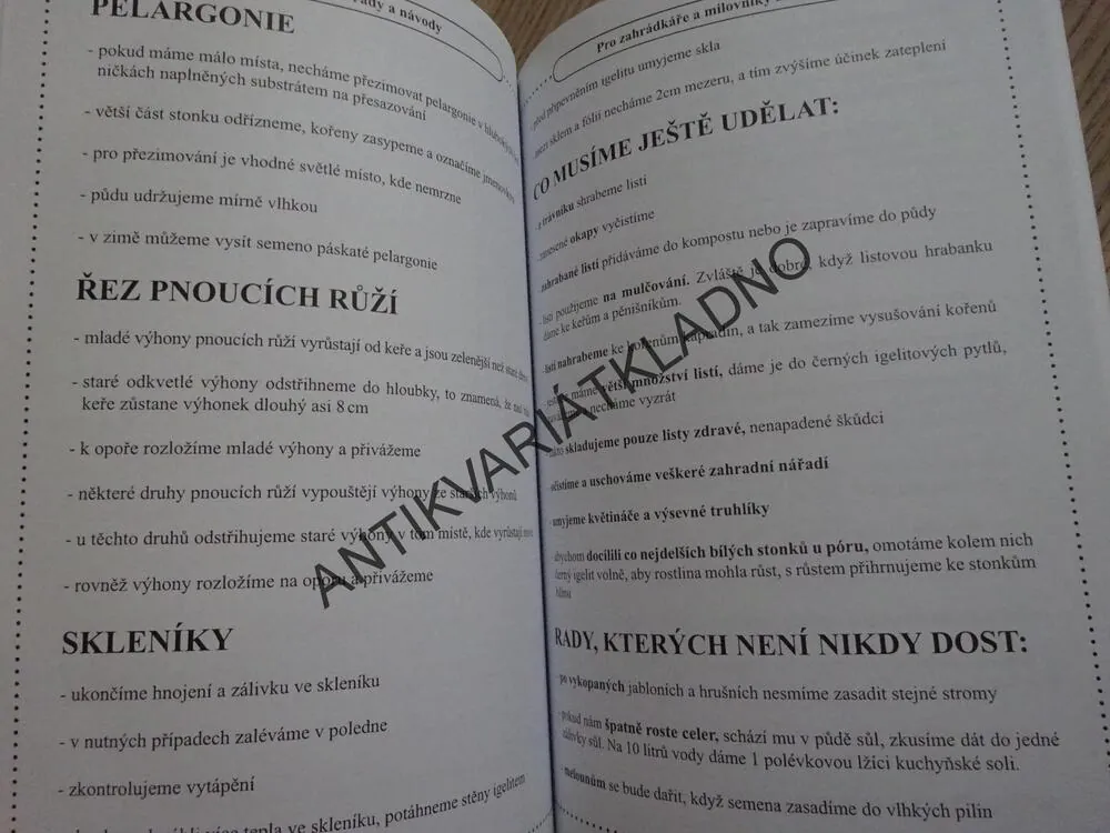 PRAKTICKÉ RADY A NÁVODY PRO ZAHRÁDKÁŘE A MILOVNÍKY ZAHRAD, **an