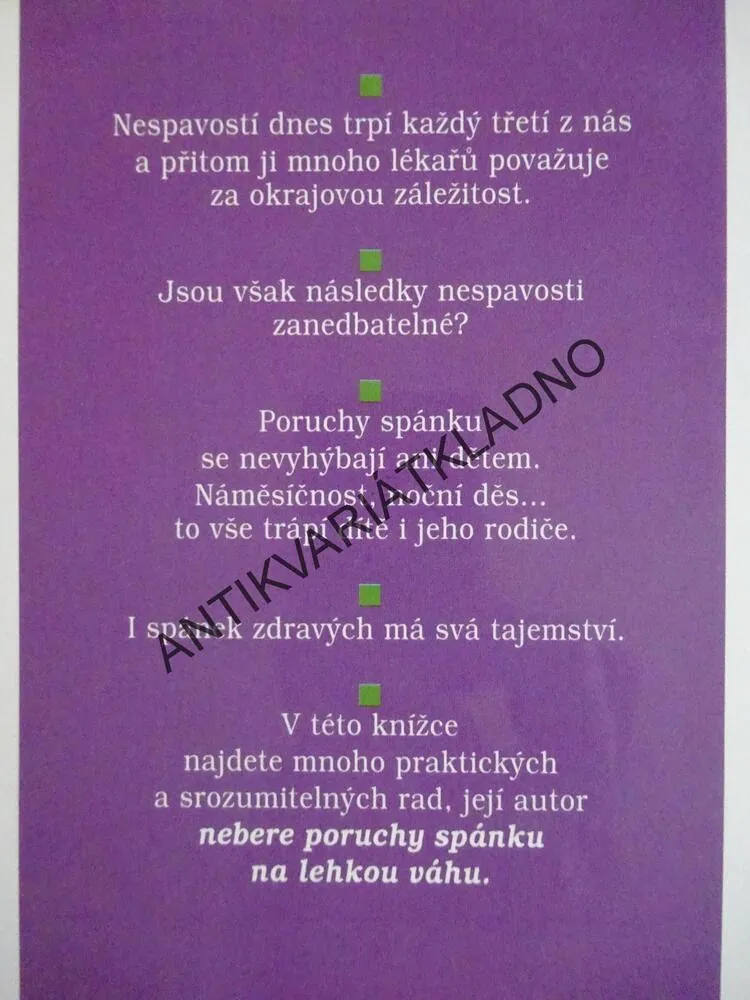 NESPAVOST A JINÉ PORUCHY SPÁNKU, **an