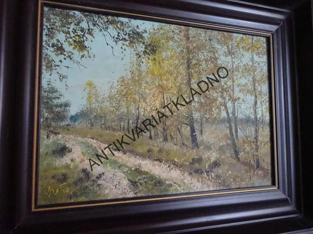 OBRAZ - ORIGINÁL OLEJ X AKRYL-?,-, KRAJINA, LOUKA, STROMY, 1990