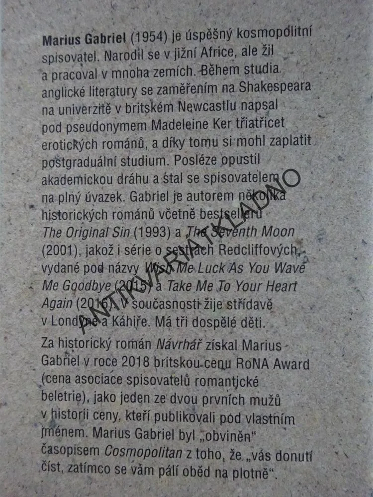 NÁVRHÁŘ, MARIUS GABRIEL, **an