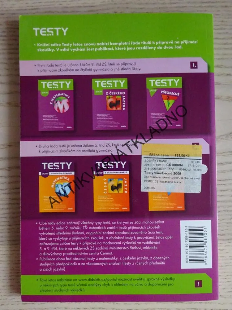 TESTY VŠEOBECNÉ, 2009