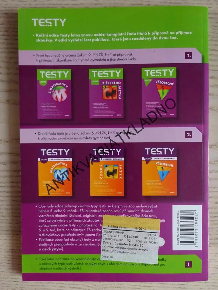 TESTY Z ČESKÉHO JAZYKA, 2009