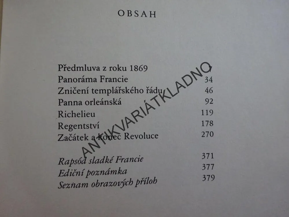 REKOVÉ A REBELOVÉ SLADKÉ FRANCIE, JULES MICHELET, **an