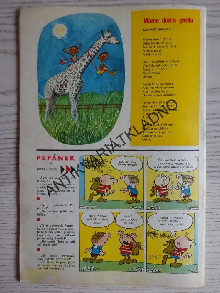 PIONÝR 2/1970, KOMIKS, BORN, NEPRAKTA, BURIAN