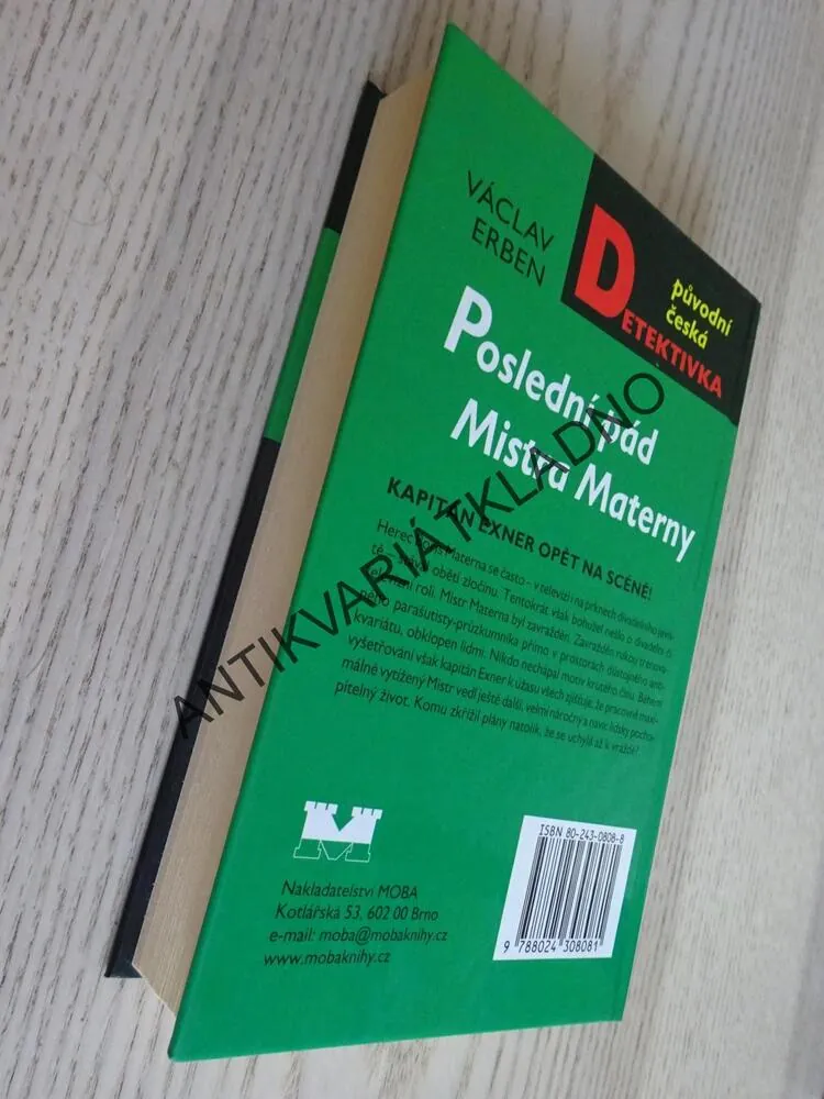 POSLEDNÍ PÁD MISTRA MATERNY, VÁCLAV ERBEN, **an