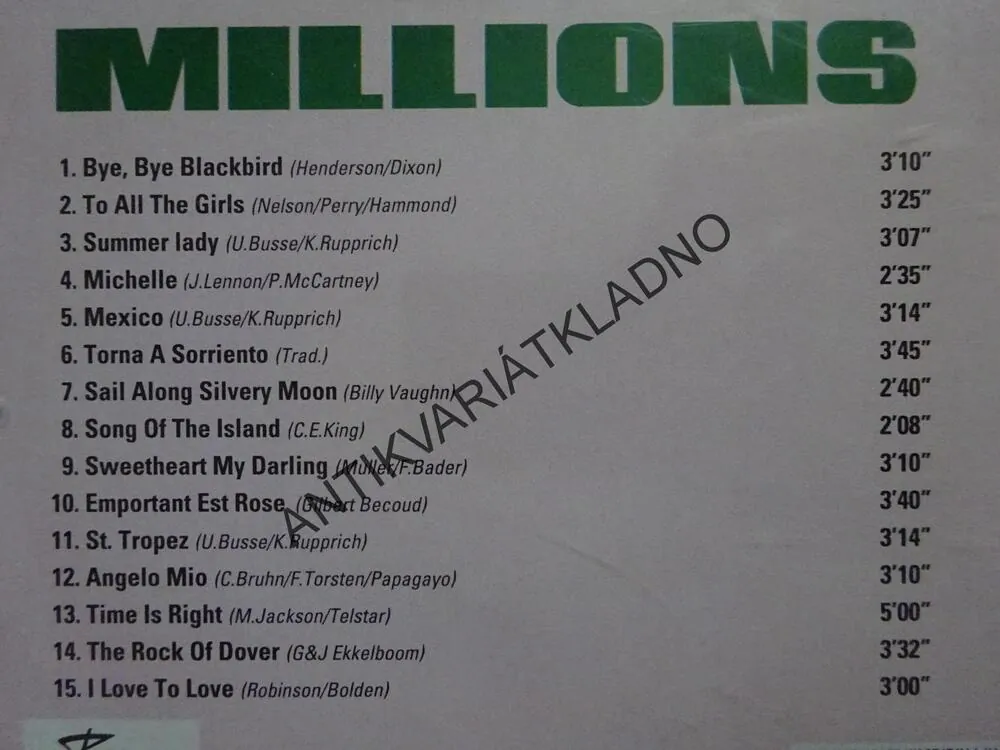 MUSIC FOR MILLIONS, 5X CD HUDBA
