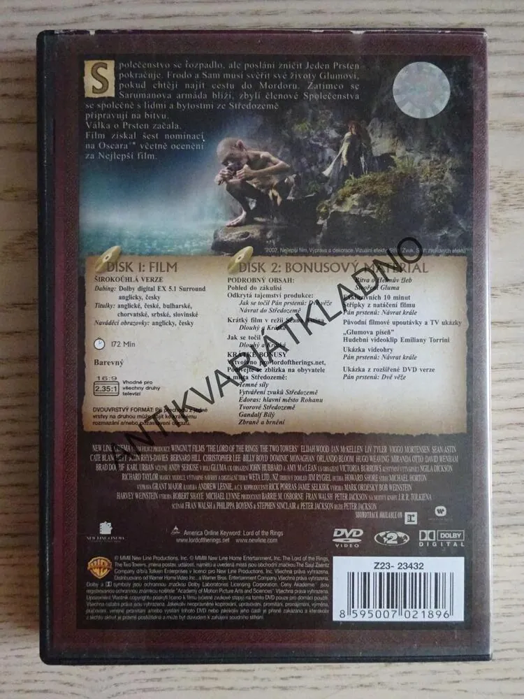 PÁN PRSTENŮ, DVĚ VĚŽE, DVD FILM