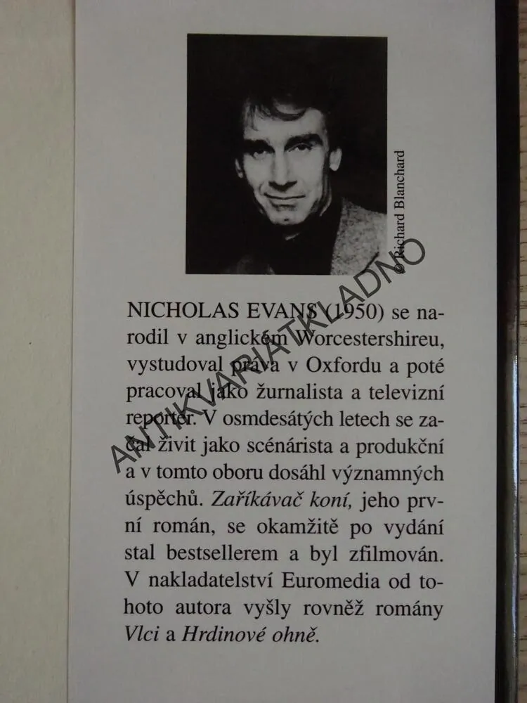 ZAŘÍKAVAČ KONÍ, NICHOLAS EVANS, **an