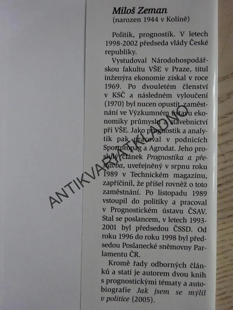 VZESTUP A PÁD ČESKÉ SOCIÁLNÍ DEMOKRACIE, MILOŠ ZEMAN, **an