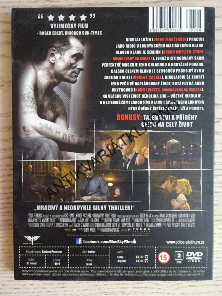 VÝCHODNÍ PŘÍSLIBY, DVD FILM