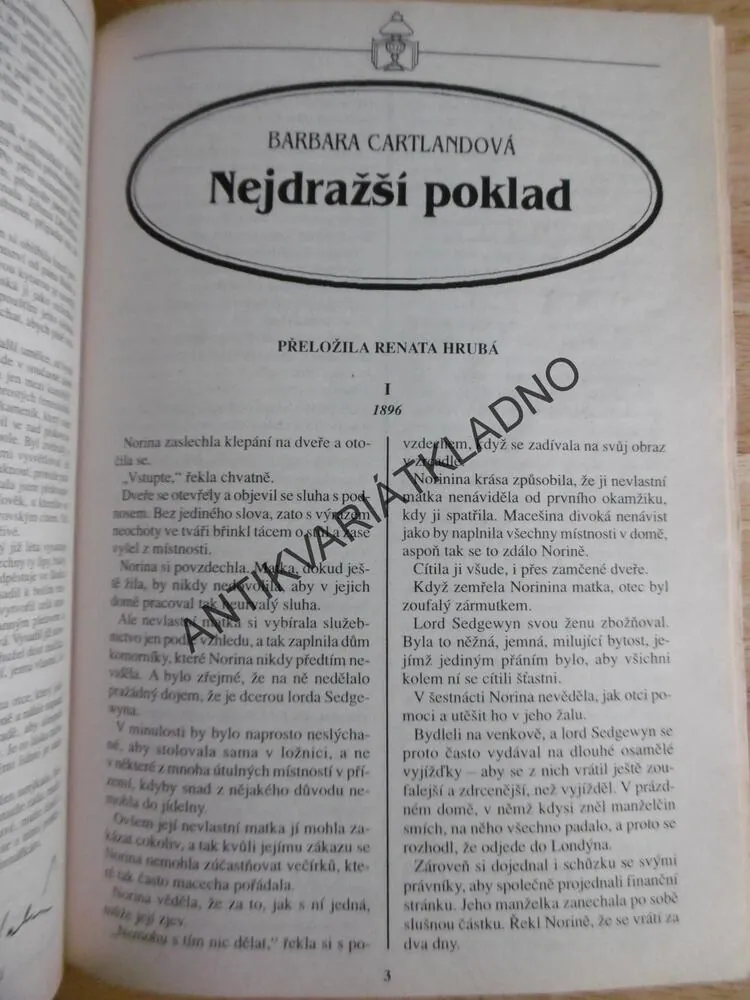 BARBARA CARTLANDOVÁ, 5/95,. 3 PŘÍBĚHY ROMÁNY O LÁSCE,