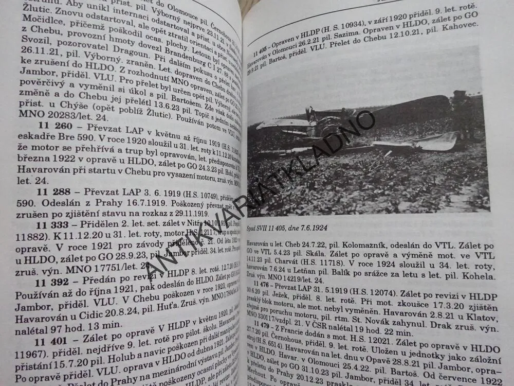 STÍHACÍ LETADLA PRVNÍ SVĚTOVÉ VÁLKY V ČESKOSLOVENSKU, JEDNOMÍSTNÁ STÍHACÍ LETADLA, JAN KAŠE, VLADIMÍR PIRIČ, **an