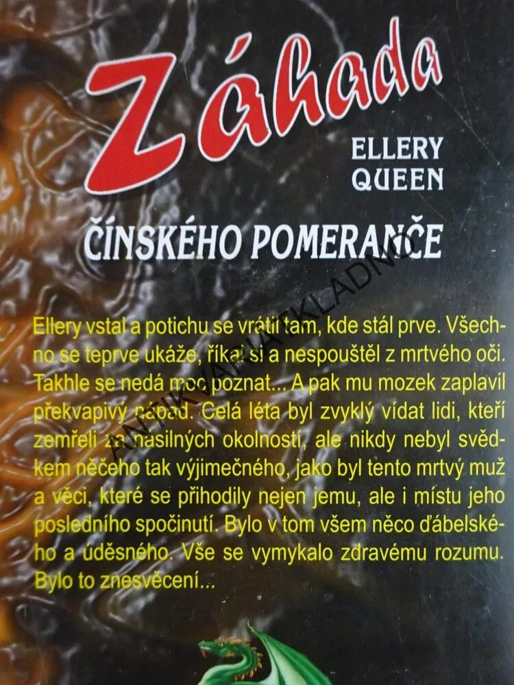 ZÁHADA ČÍNSKÉHO POMERANČE, ELLERY QUEEN, **an