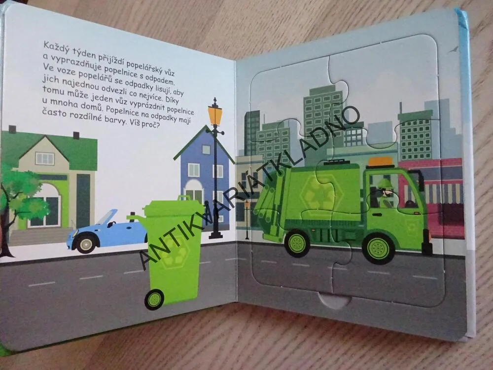 KNÍŽKA S PUZZLE, VŠE, CO JEZDÍ, 5 X PUZZLE, **an