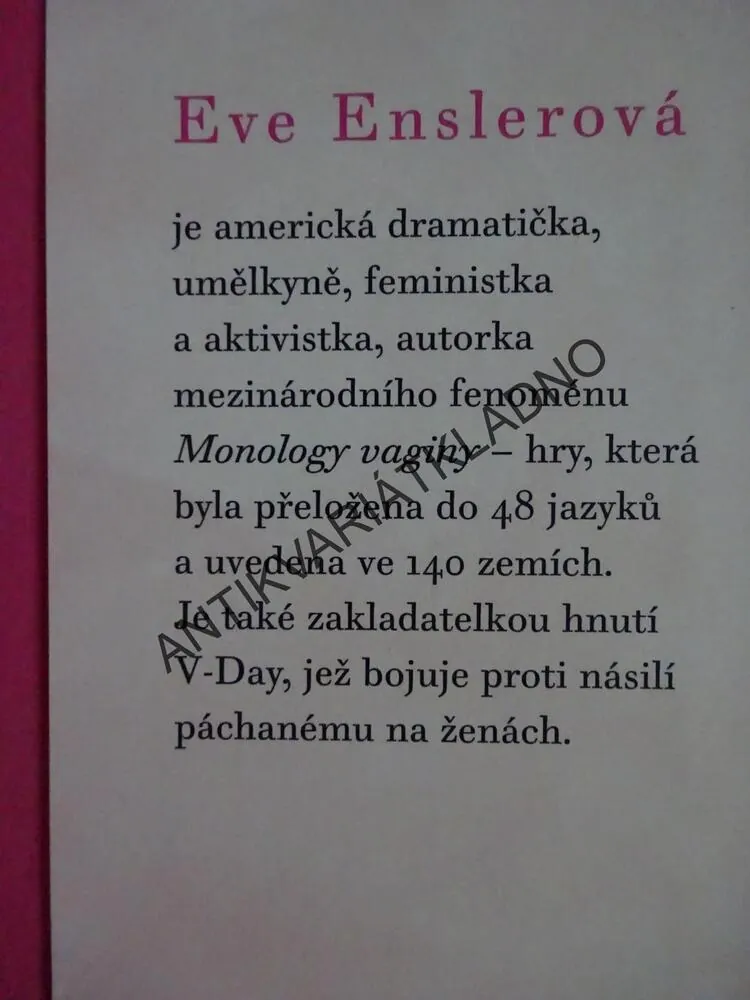 MONOLOGY VAGINY, EVE ENSLER, **an