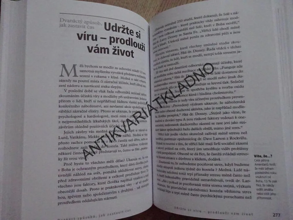 UMĚNÍ NESTÁRNOUT, VÁŠ PRŮVODCE VĚČNÝM MLÁDÍM,, **an