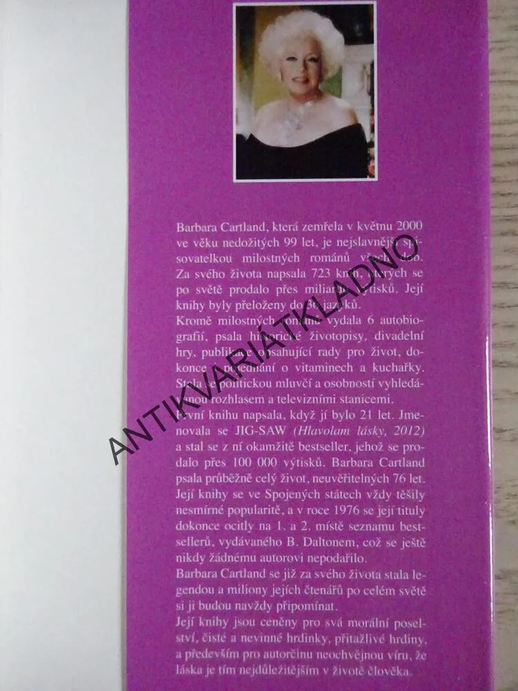 DRUHÁ ŠANCE PRO LÁSKU, BARBARA CARTLAND, CARTLANDOVÁ, **an