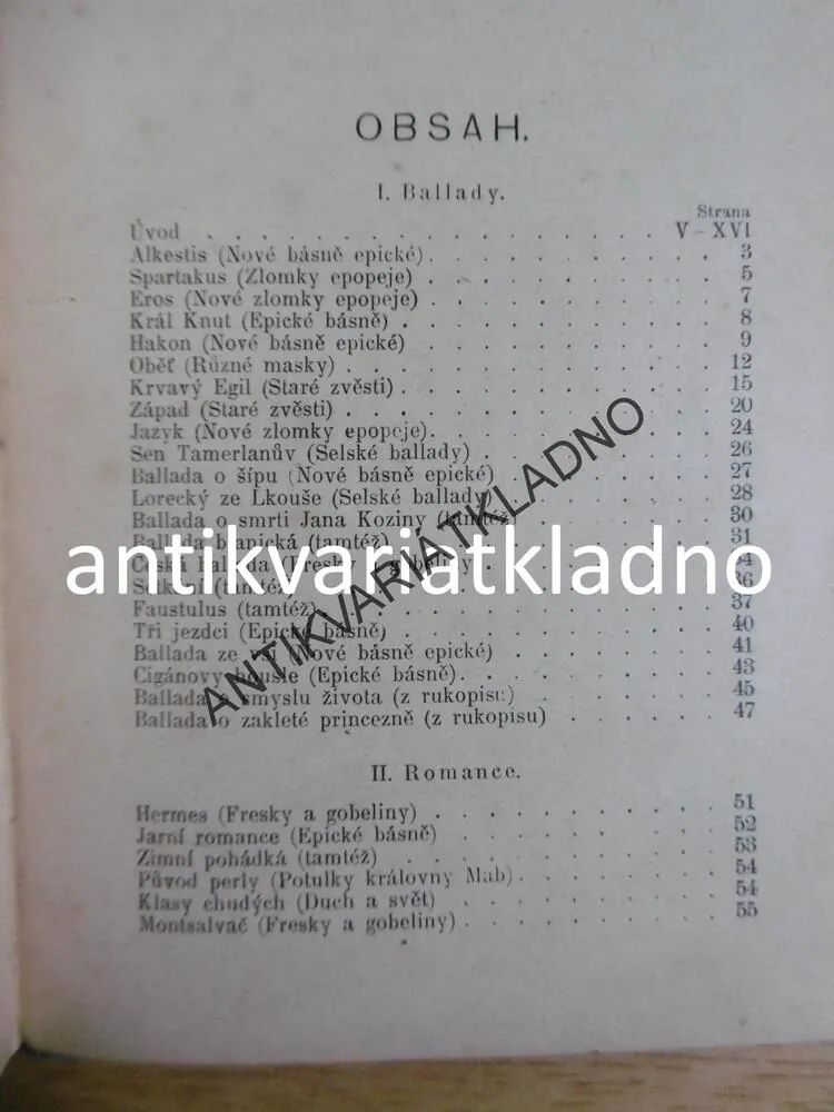 KYTKA BALAD ROMANCÍ A LEGEND, VRCHLICKÝ,