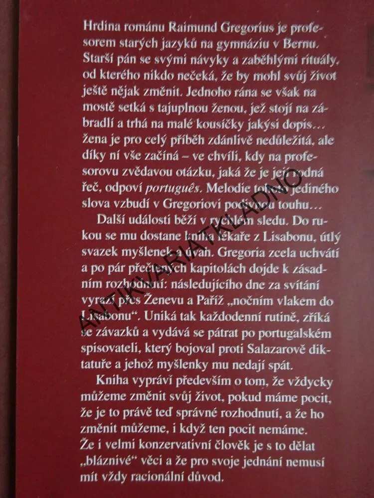 NOČNÍ VLAK DO LISABONU, PASCAL MERCIER, **an