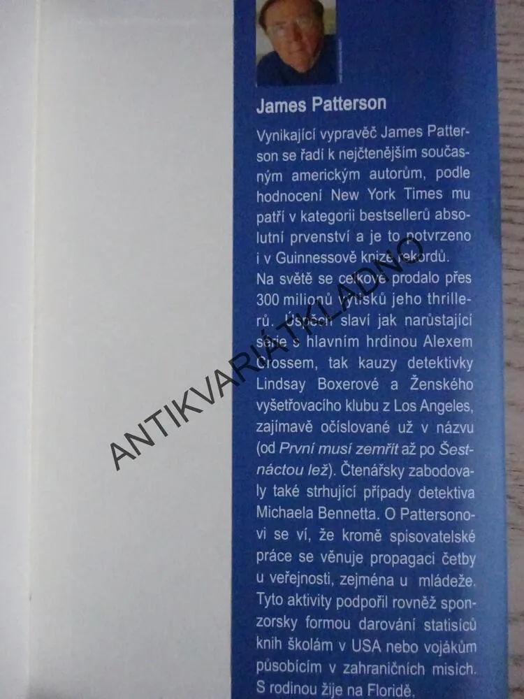 PASTÝŘ, JAMES PATTERSON, **an