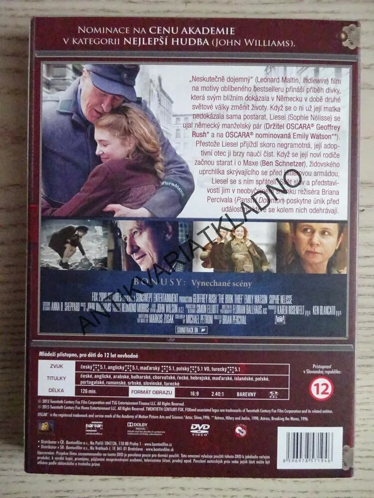 ZLODĚJKA KNIH, DVD FILM