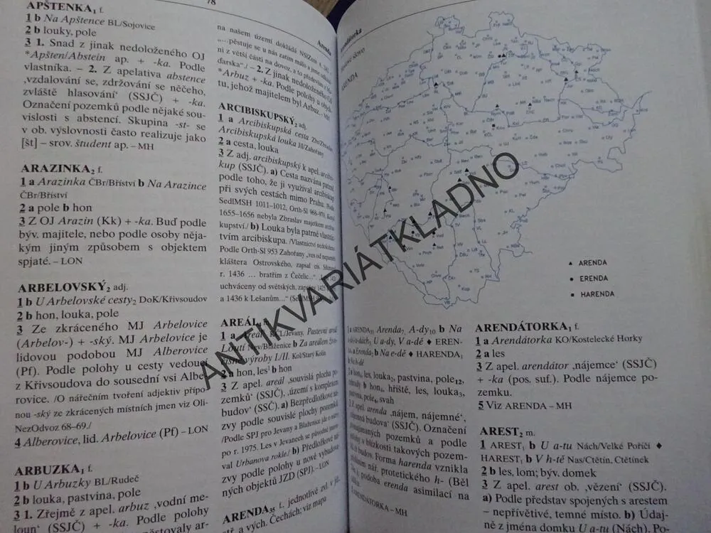 SLOVNÍK POMÍSTNÍCH JMEN V ČECHÁCH 1-5, **an