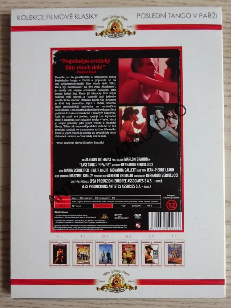POSLEDNÍ TANGO V PAŘÍŽI, DVD FILM