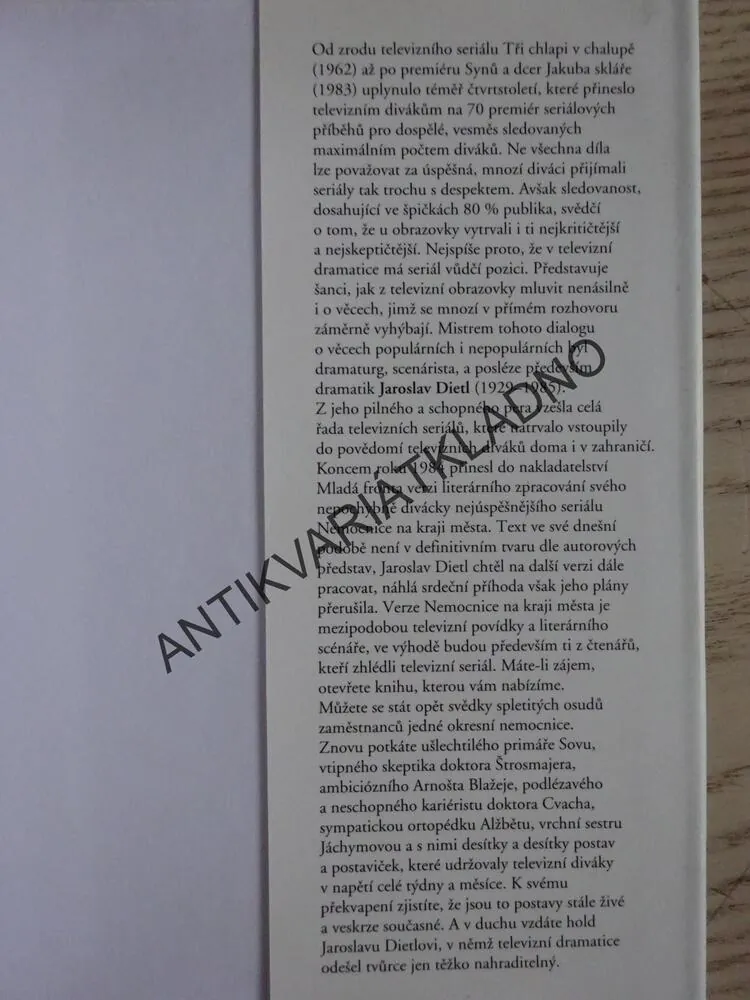 NEMOCNICE NA KRAJI MĚSTA, JAROSLAV DIETL, **an