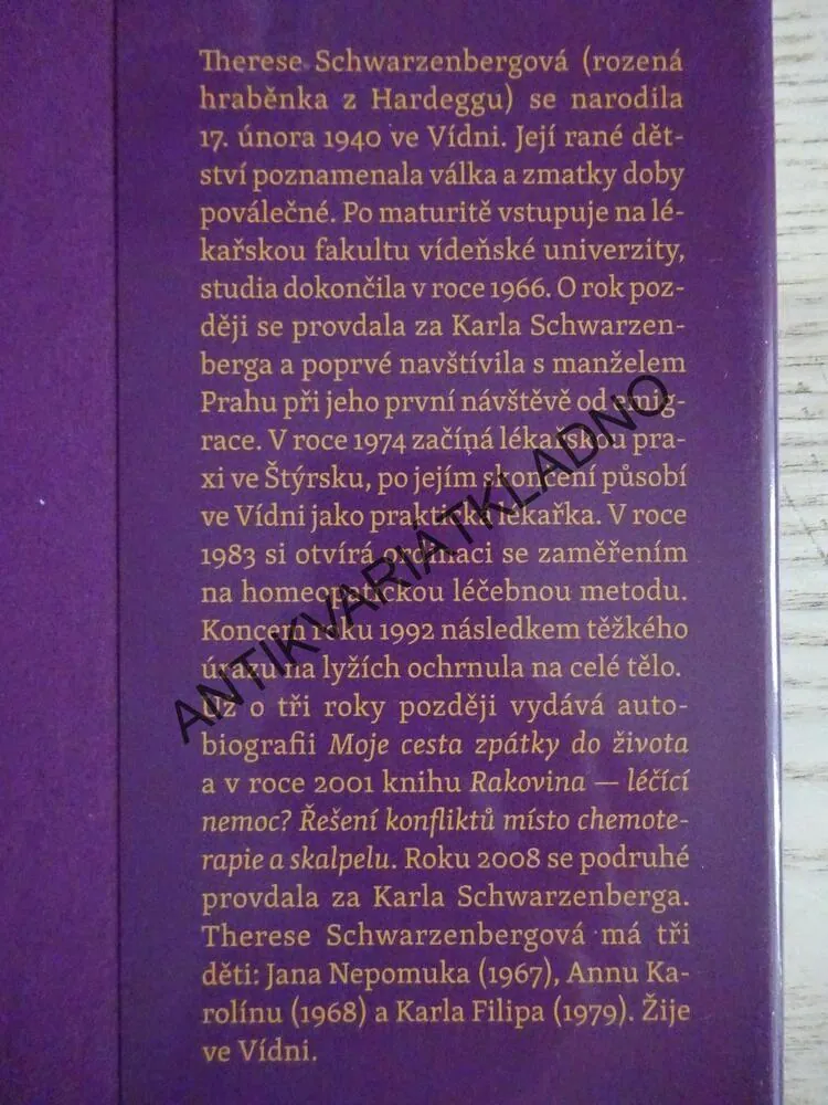 MÁ CESTA ZPÁTKY DO ŽIVOTA, THERESE SCHWARZENBERGOVÁ, **an