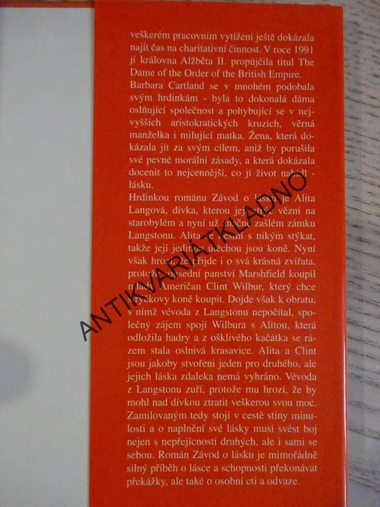 ZÁVOD O LÁSKU, BARBARA CARTLAND, **an