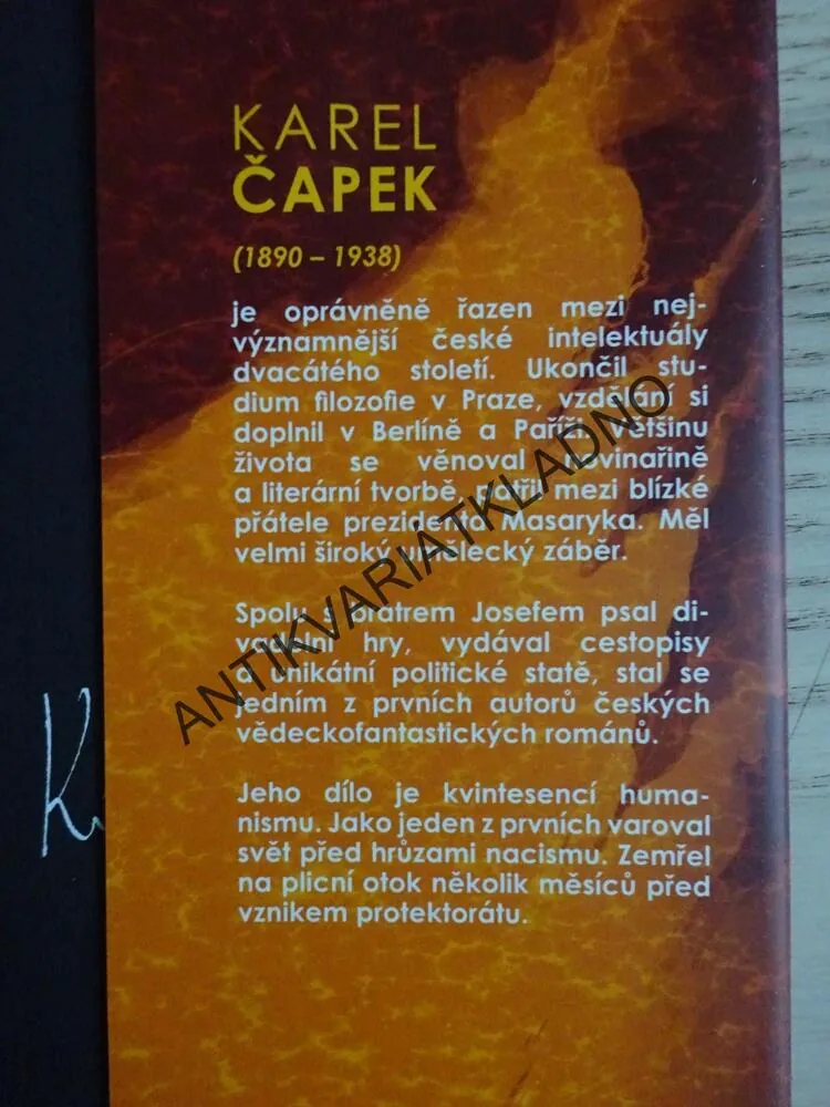 VÁLKA S MLOKY, KAREL ČAPEK, **an
