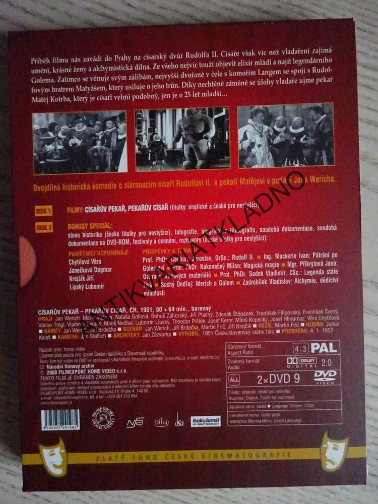 CÍSAŘŮV PEKAŘ - PEKAŽŮV CÍSAŘ, DVD FILM ČR