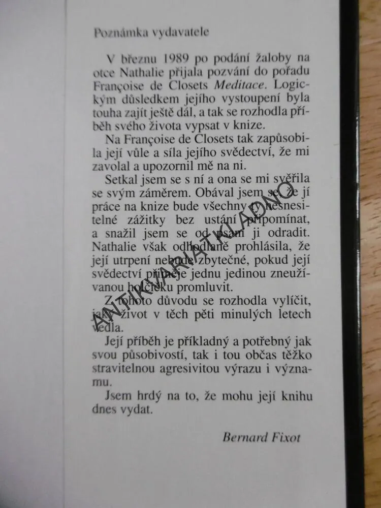 BYLO MI DVANÁCT LET..., ZNEUŽÍVANÁ VLASTNÍ OTCEM, SCHWEIGHOFFEROVÁ