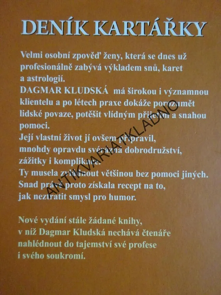 DENÍK KARTÁŘKY, DAGMAR KLUDSKÁ, **an
